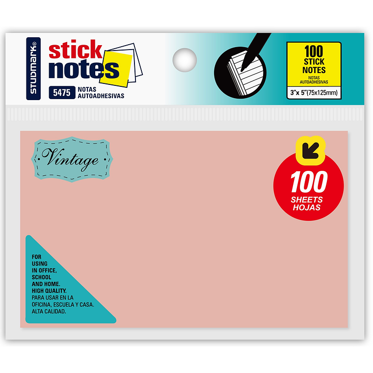 Notas autoadhesivas Vintage 75 x 125mm 4