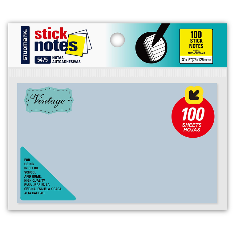 Notas autoadhesivas Vintage 75 x 125mm 1