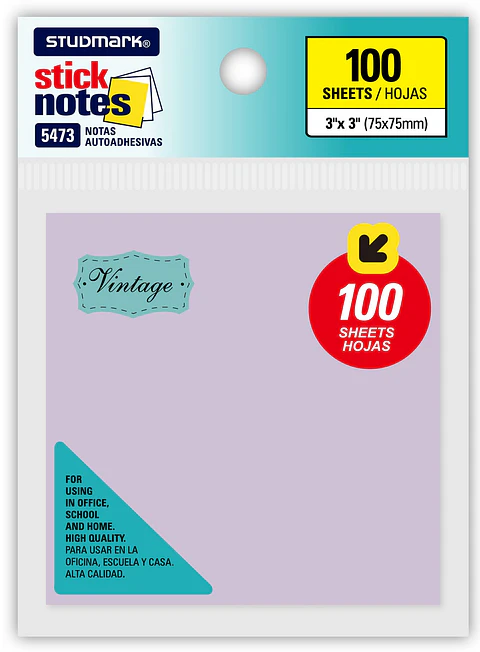 Notas autoadhesivas Vintage 75 x 75mm
