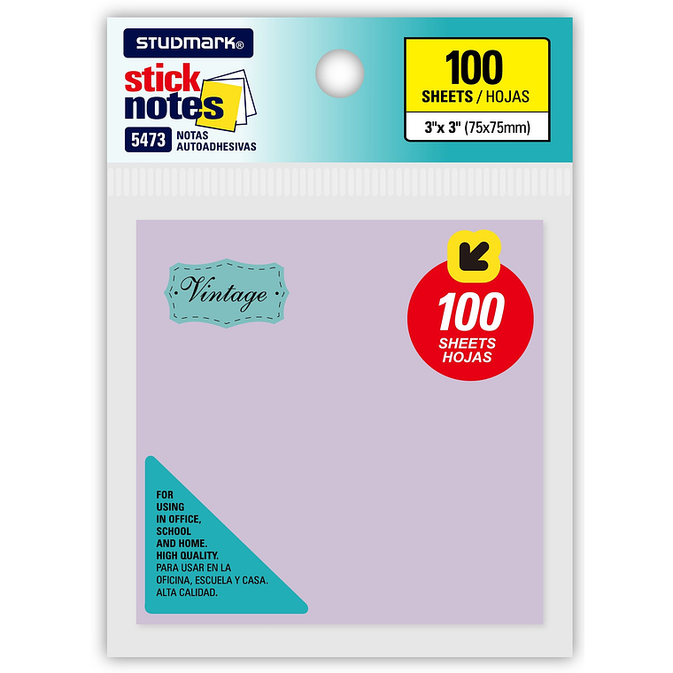 Notas autoadhesivas Vintage 75 x 75mm 2