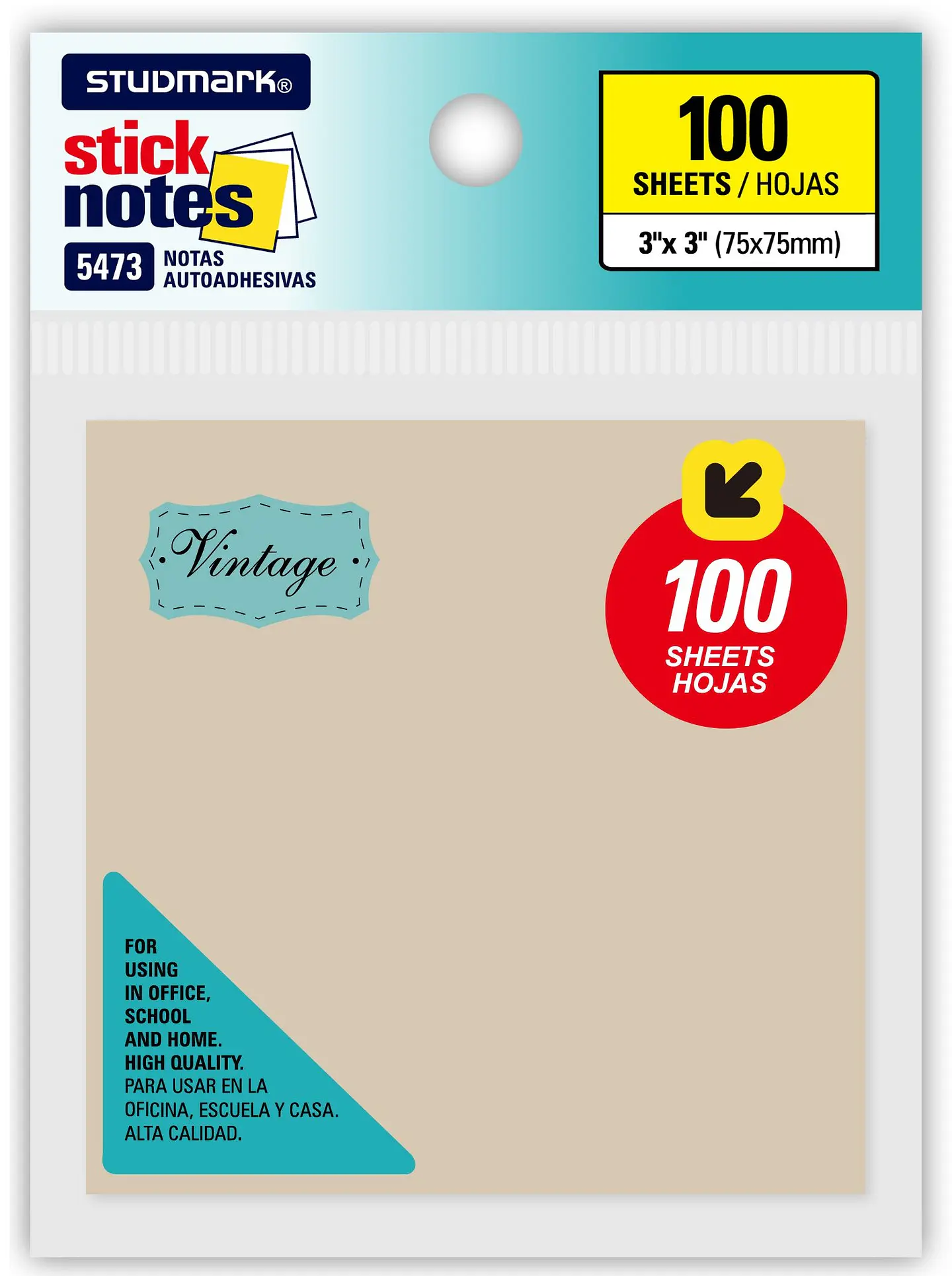 Notas autoadhesivas Vintage 75 x 75mm 3