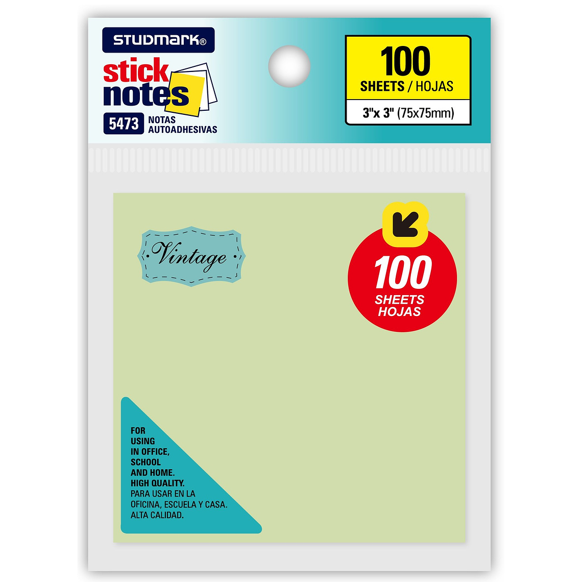 Notas autoadhesivas Vintage 75 x 75mm 5