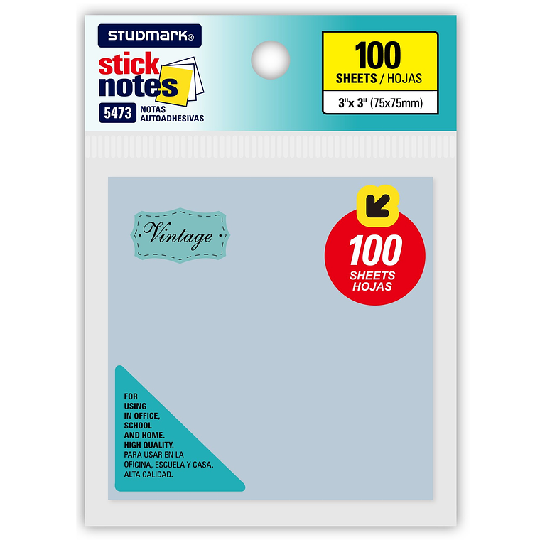 Notas autoadhesivas Vintage 75 x 75mm 1