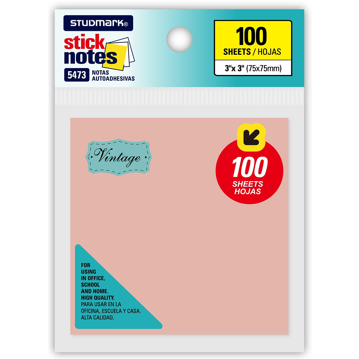 Notas autoadhesivas Vintage 75 x 75mm 4