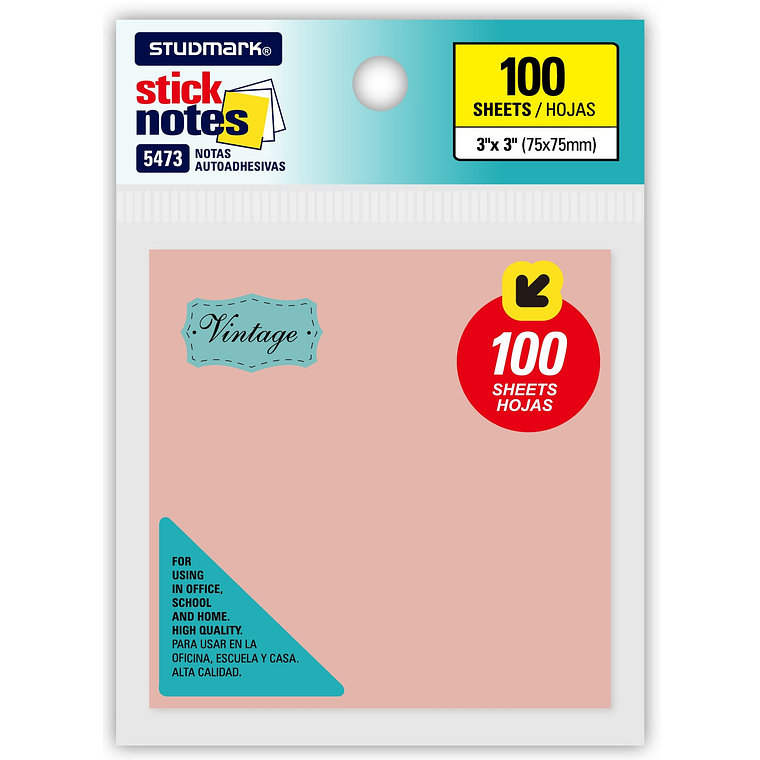 Notas autoadhesivas Vintage 75 x 75mm 4