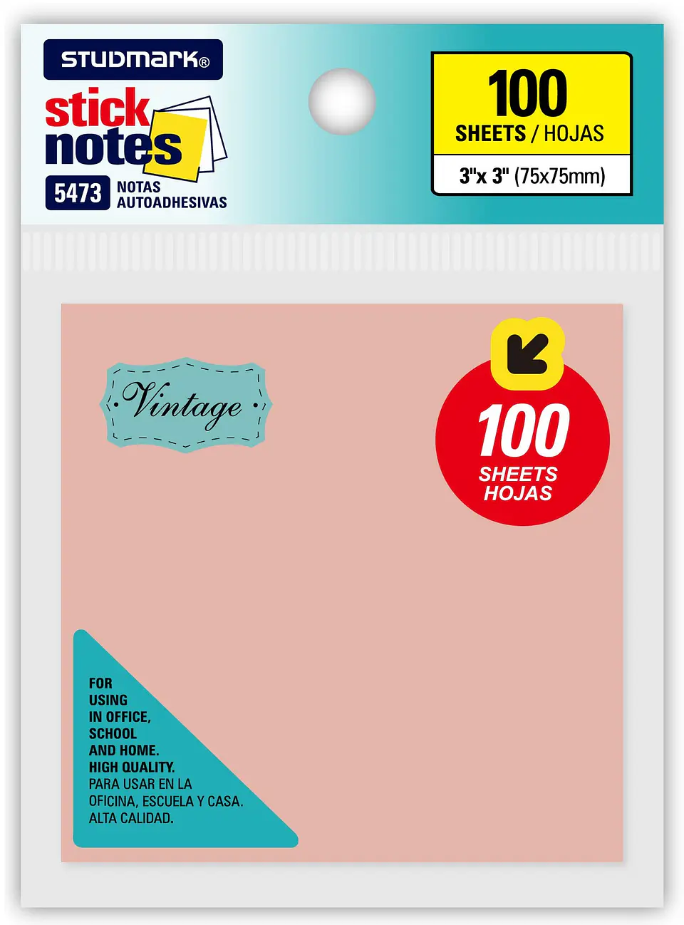 Notas autoadhesivas Vintage 75 x 75mm 4