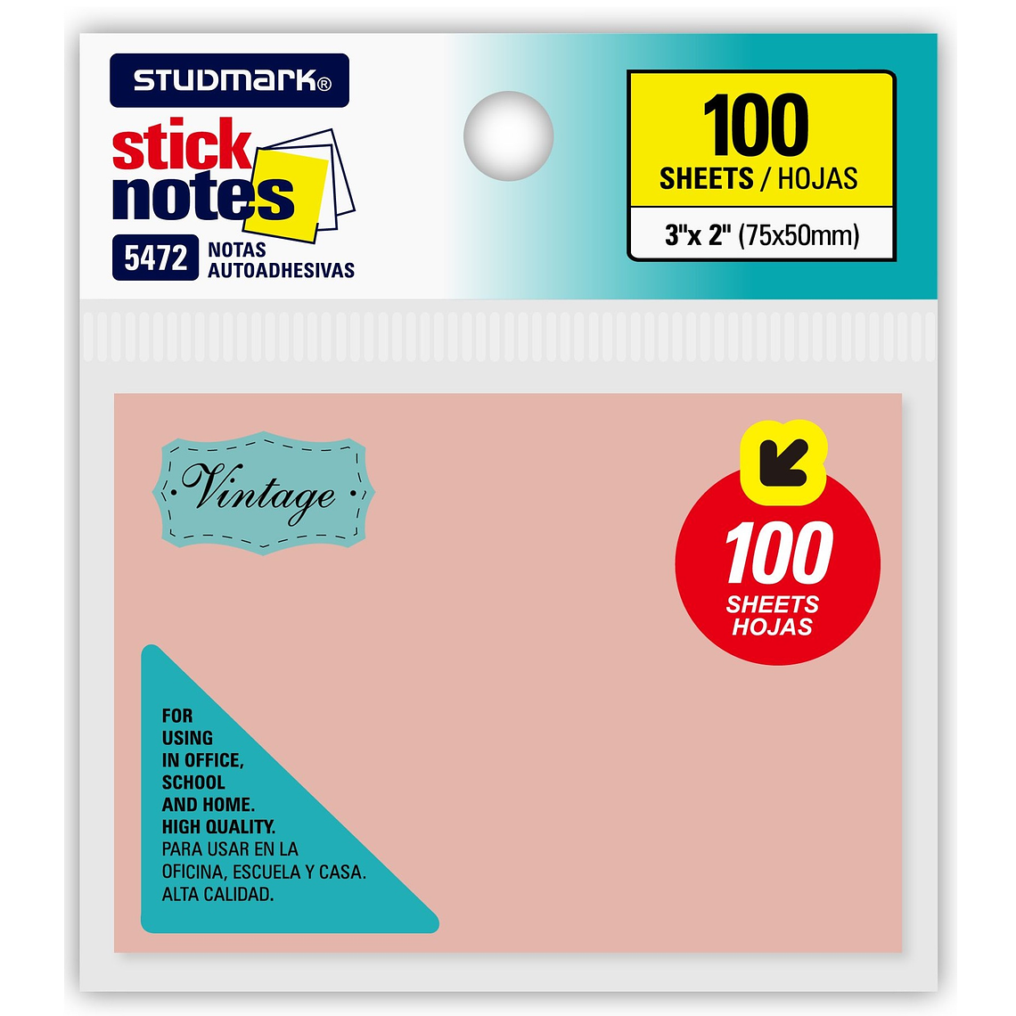 Notas autoadhesivas Vintage 75 x 50mm 4