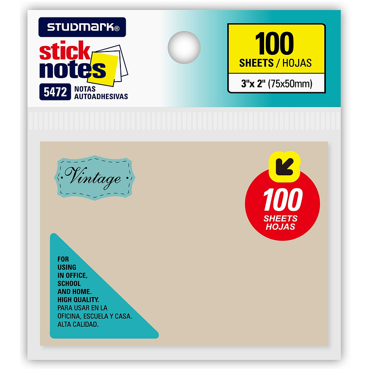 Notas autoadhesivas Vintage 75 x 50mm 3