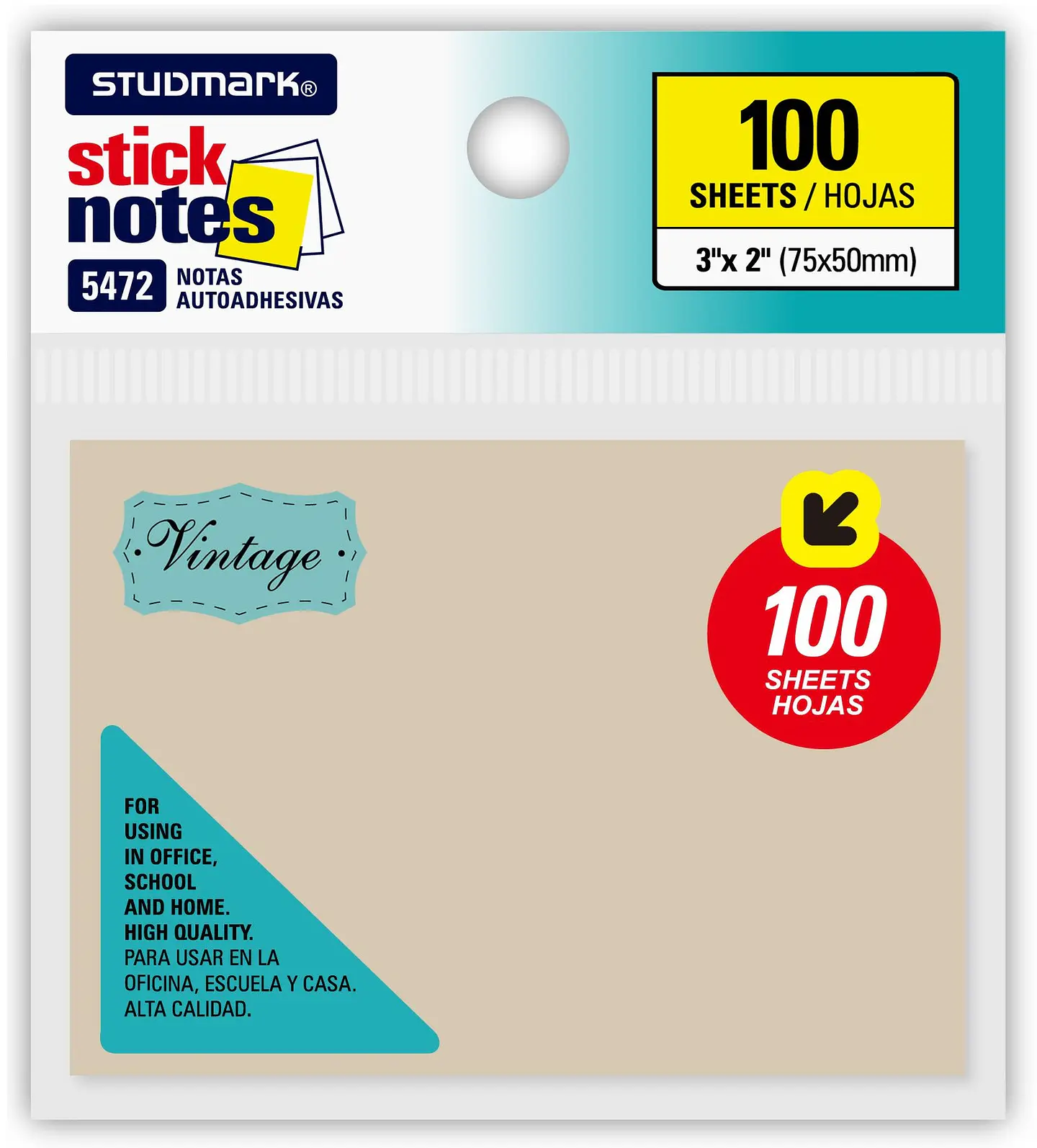 Notas autoadhesivas Vintage 75 x 50mm 3