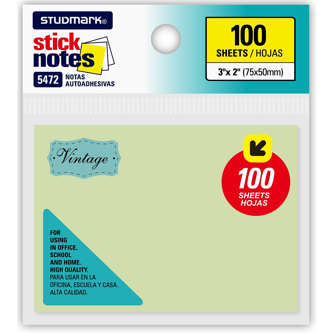 Notas autoadhesivas Vintage 75 x 50mm 5