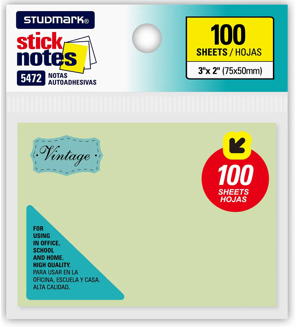 Notas autoadhesivas Vintage 75 x 50mm 5