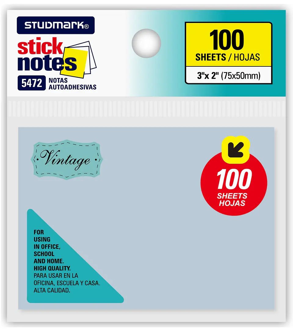Notas autoadhesivas Vintage 75 x 50mm 1