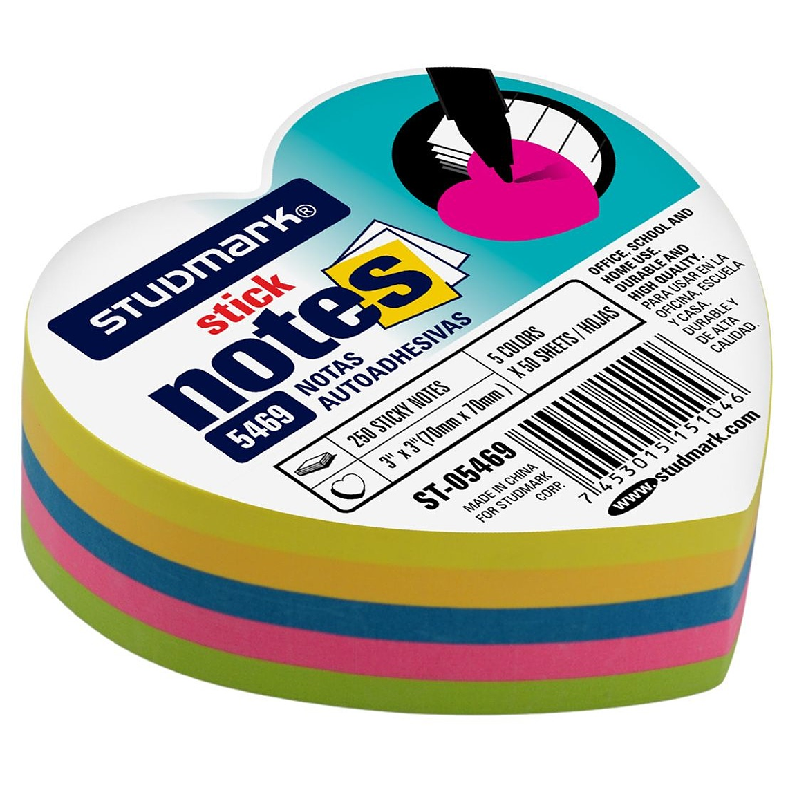 Notas autoadhesivas en forma de Corazón 1