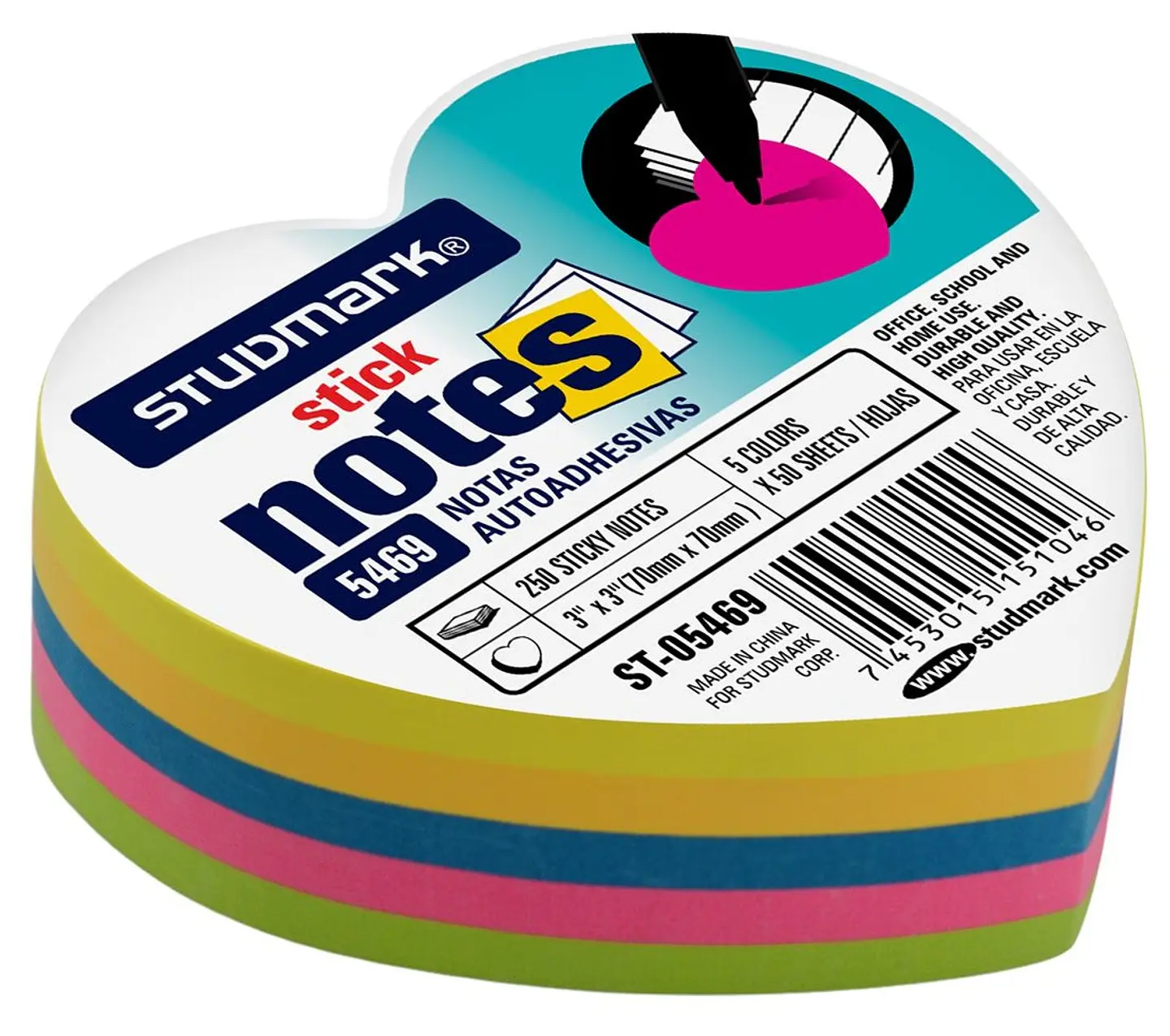 Notas autoadhesivas en forma de Corazón 1