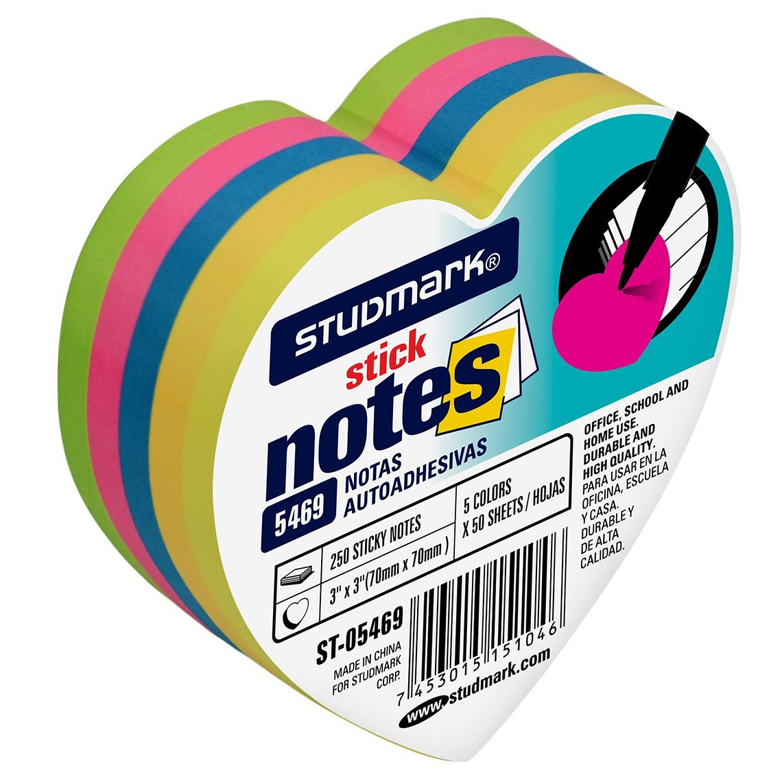 Notas autoadhesivas en forma de Corazón 2