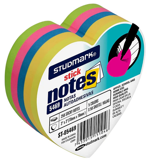 Notas autoadhesivas en forma de Corazón