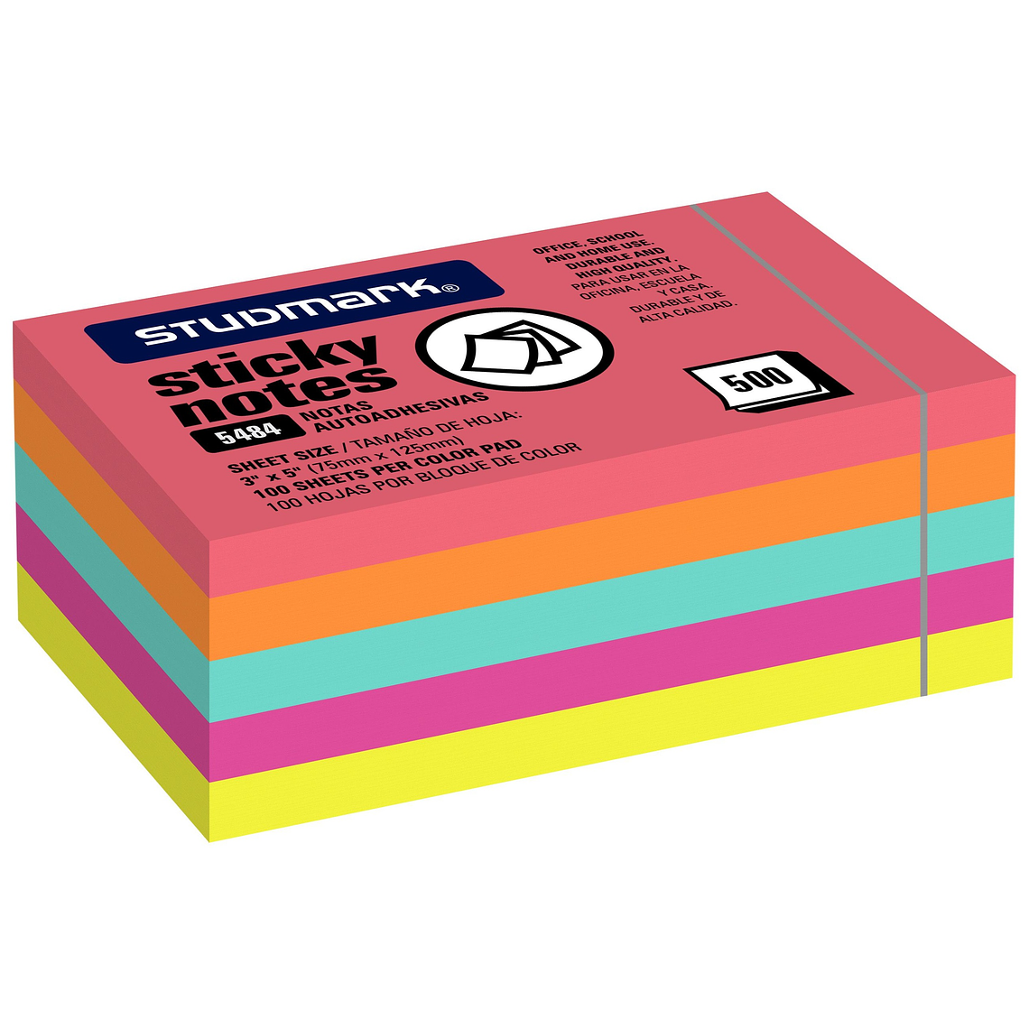 Notas autoadhesivas multicolor 75 x 125mm 1
