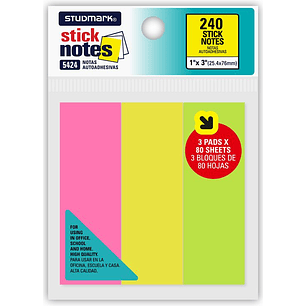 Notas autoadhesivas Neon 25.4 x 76mm