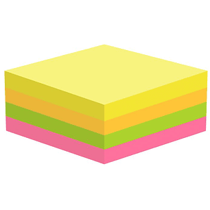 Notas autoadhesivas Neón multicolor 75 x 75mm