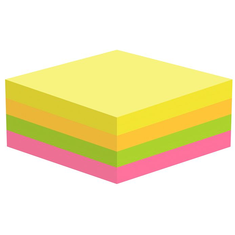 Notas autoadhesivas Neón multicolor 75 x 75mm 1