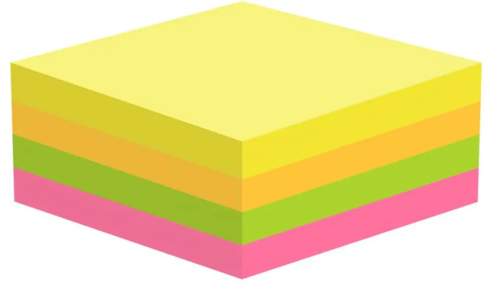 Notas autoadhesivas Neón multicolor 75 x 75mm 1