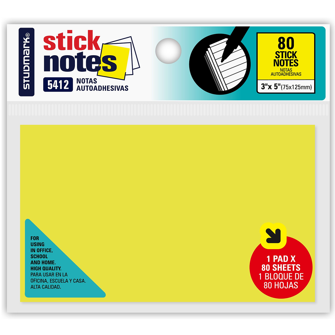 Notas autoadhesivas Neón 75 x 125mm 1