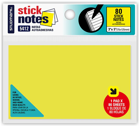 Notas autoadhesivas Neón 75 x 125mm