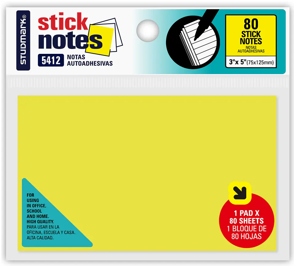 Notas autoadhesivas Neón 75 x 125mm 1