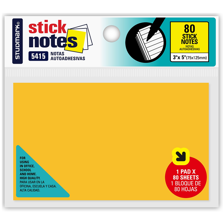 Notas autoadhesivas Neón 75 x 125mm 2