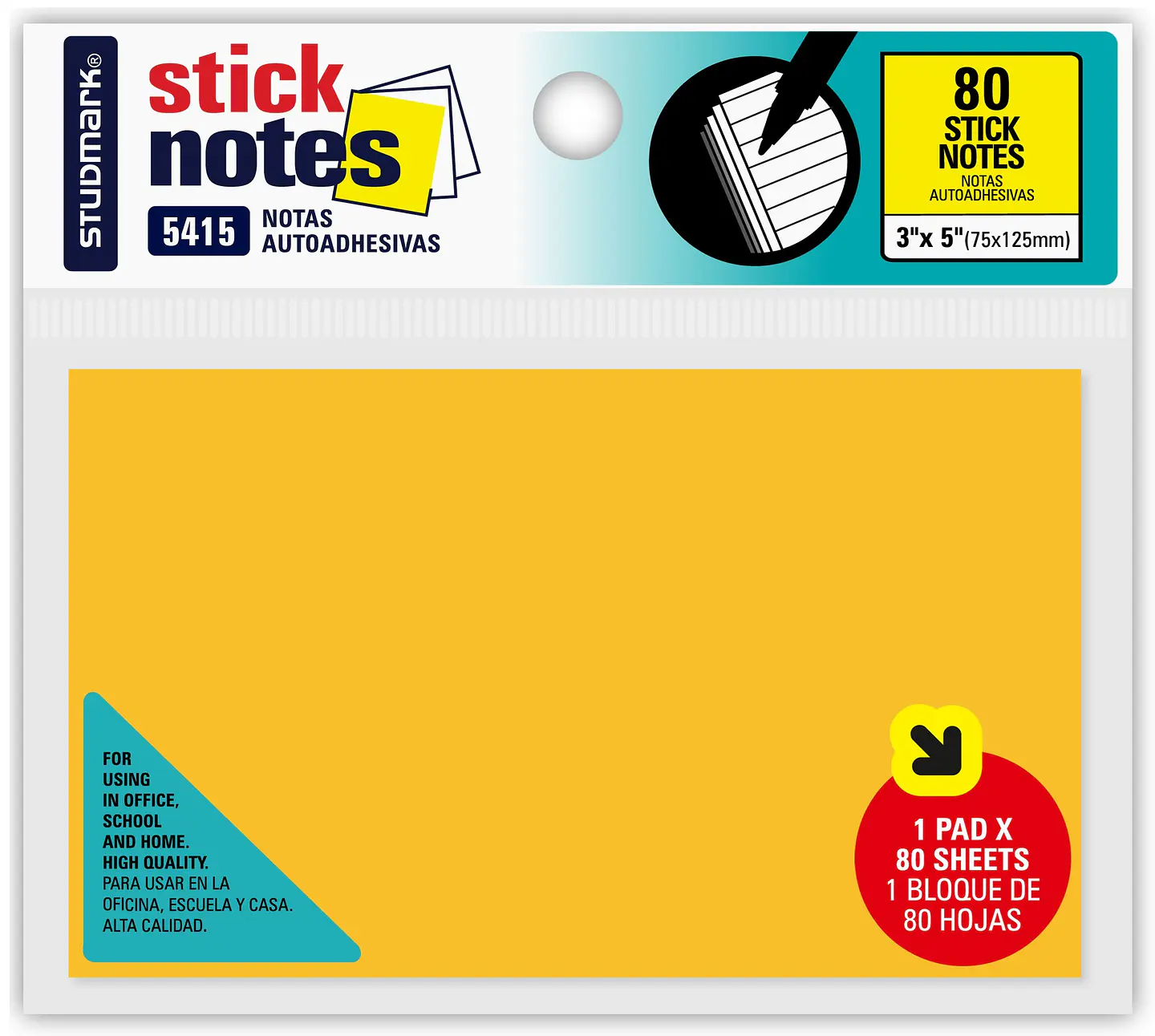 Notas autoadhesivas Neón 75 x 125mm 2