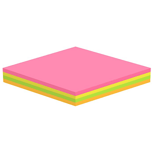 Notas autoadhesivas Neón multicolor 75 x 75mm 100 hojas