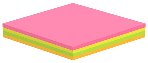 Notas autoadhesivas Neón multicolor 75 x 75mm 100 hojas