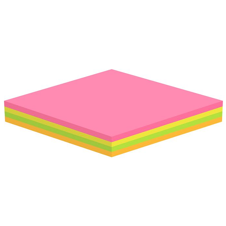 Notas autoadhesivas Neón multicolor 75 x 75mm 100 hojas 1