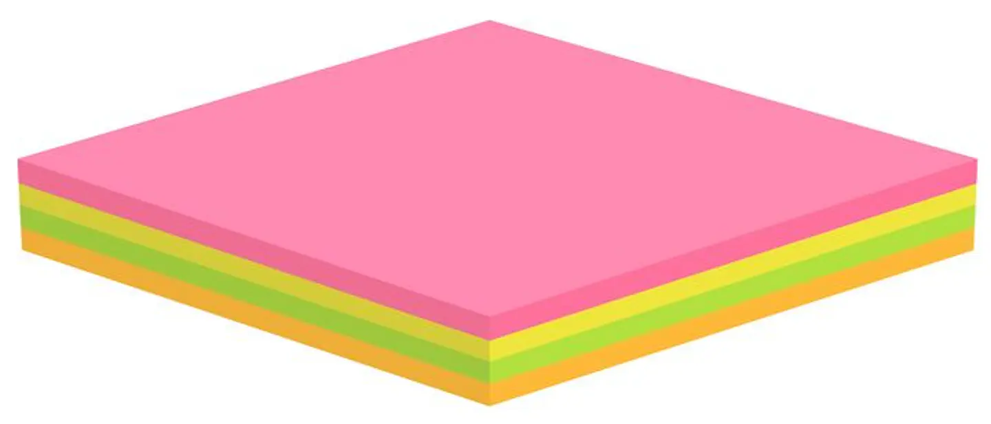 Notas autoadhesivas Neón multicolor 75 x 75mm 100 hojas 1