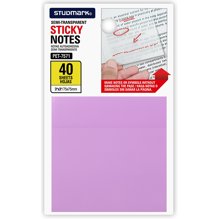 Notas autoadhesivas semi transparentes de colores 75 x 75mm 4