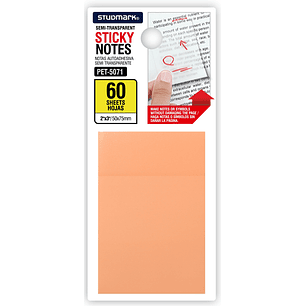 Notas autoadhesivas semi transparentes de colores 50 x 75mm