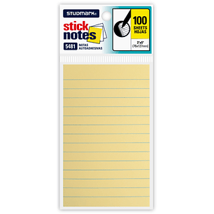 Notas autoadhesivas rayadas 76 x 127mm