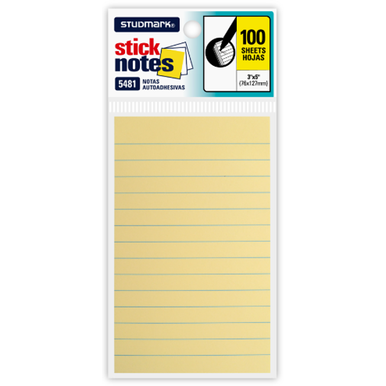 Notas autoadhesivas rayadas 76 x 127mm 1