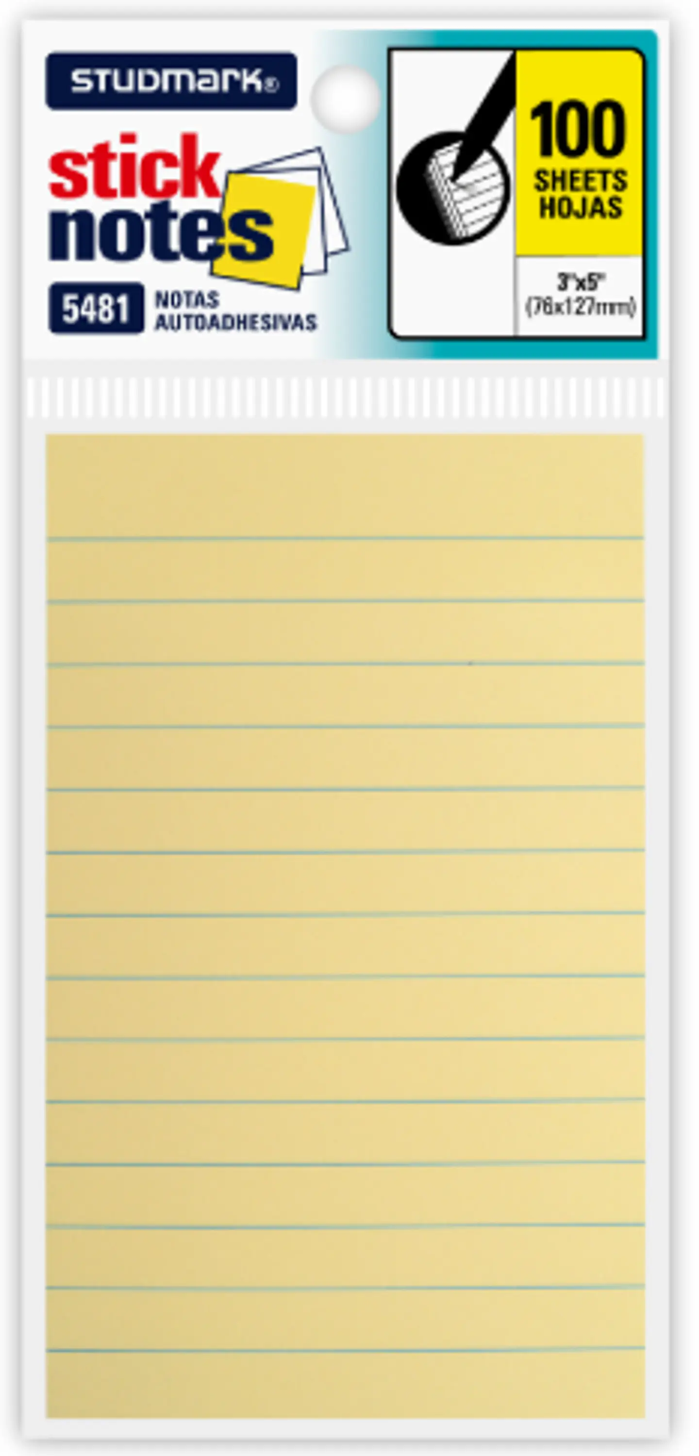 Notas autoadhesivas rayadas 76 x 127mm 1