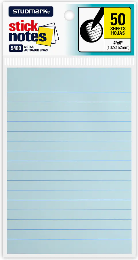 Notas adhesivas rayadas Studmark 102 x 152mm