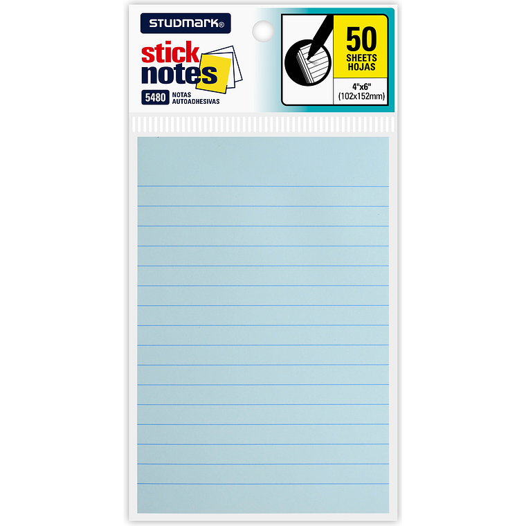 Notas adhesivas rayadas Studmark 102 x 152mm 2