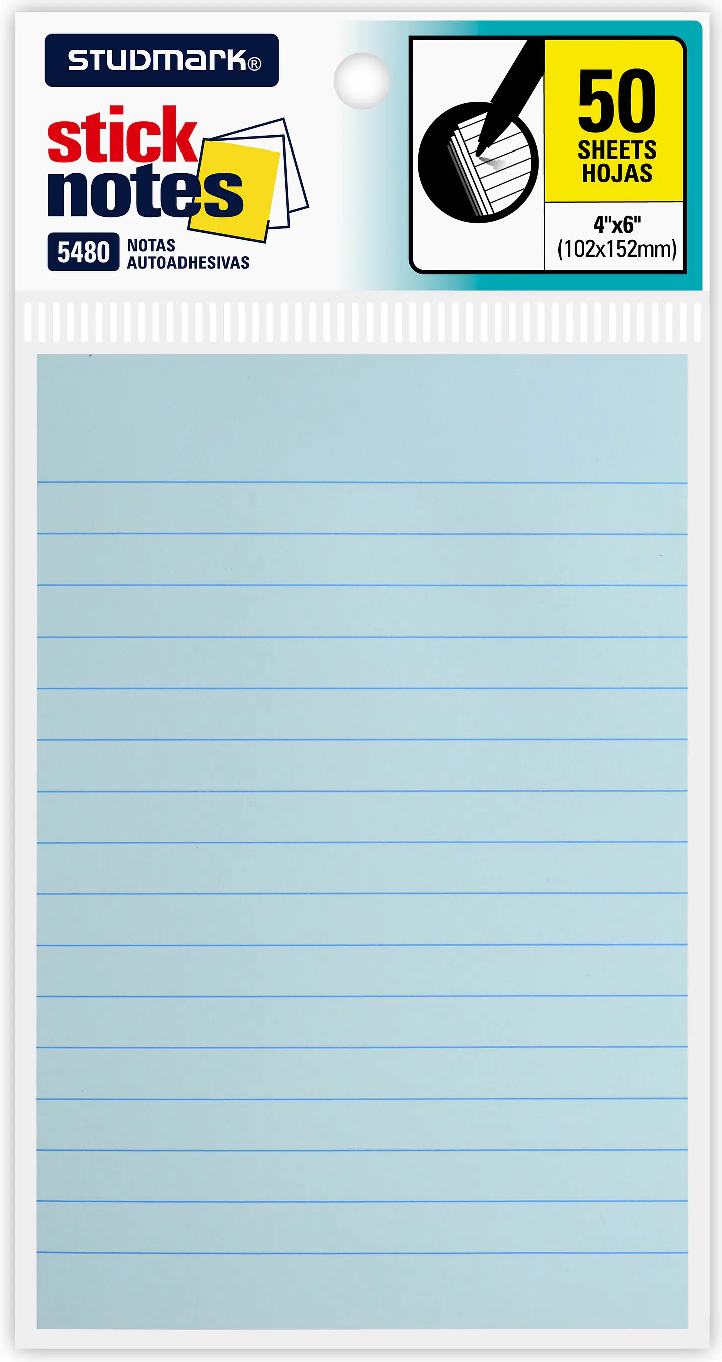 Notas adhesivas rayadas Studmark 102 x 152mm 2
