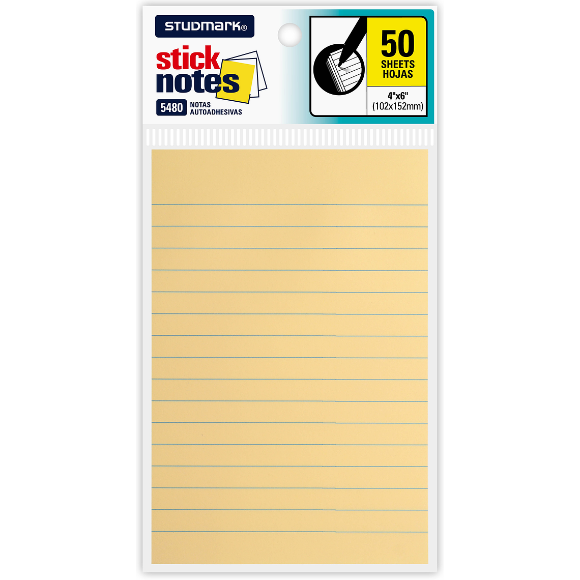 Notas adhesivas rayadas Studmark 102 x 152mm 1