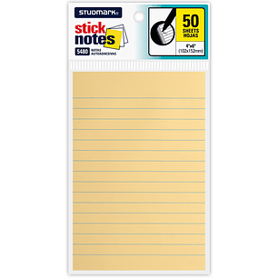 Notas adhesivas rayadas Studmark 102 x 152mm