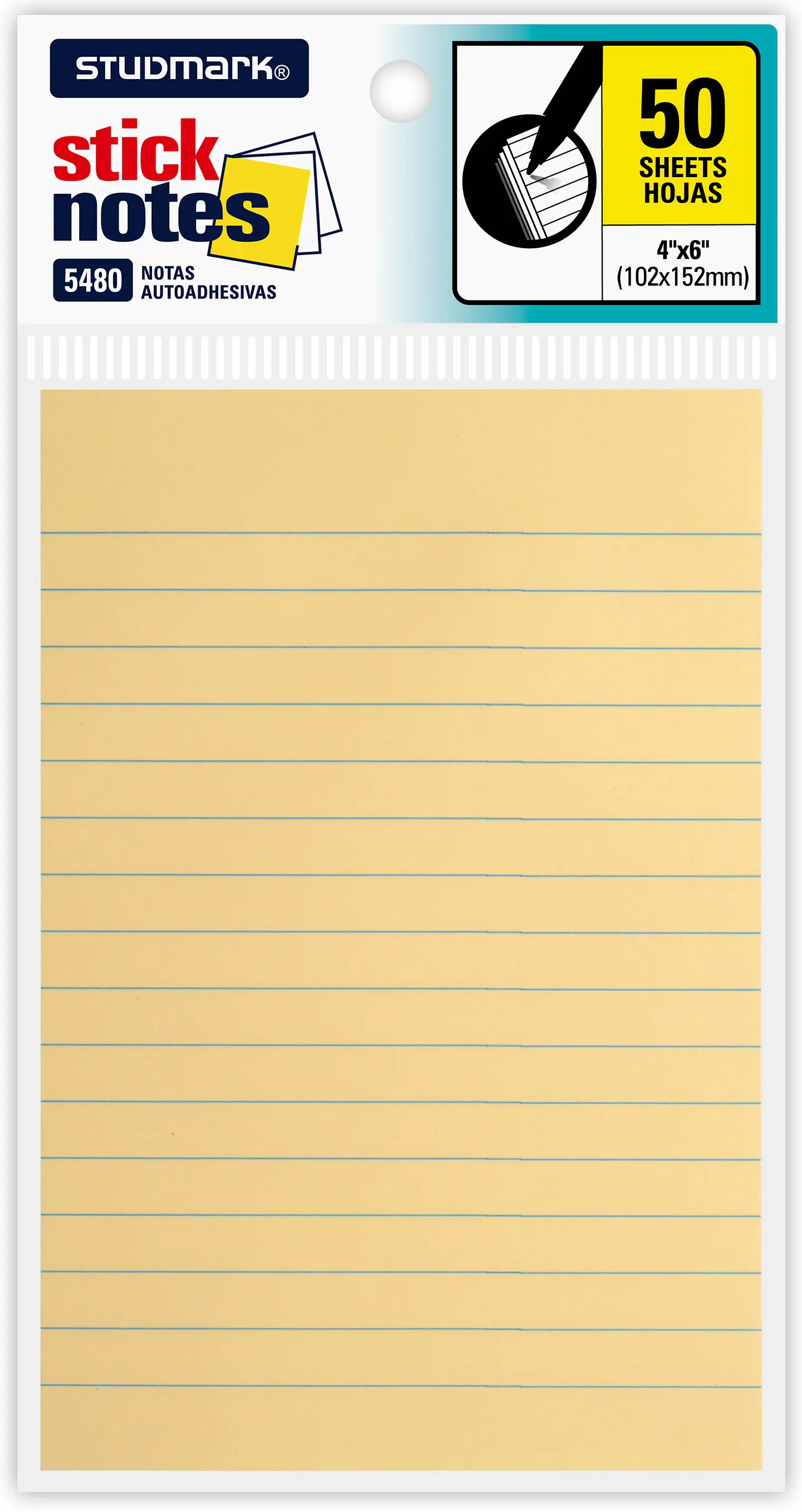 Notas adhesivas rayadas Studmark 102 x 152mm 1