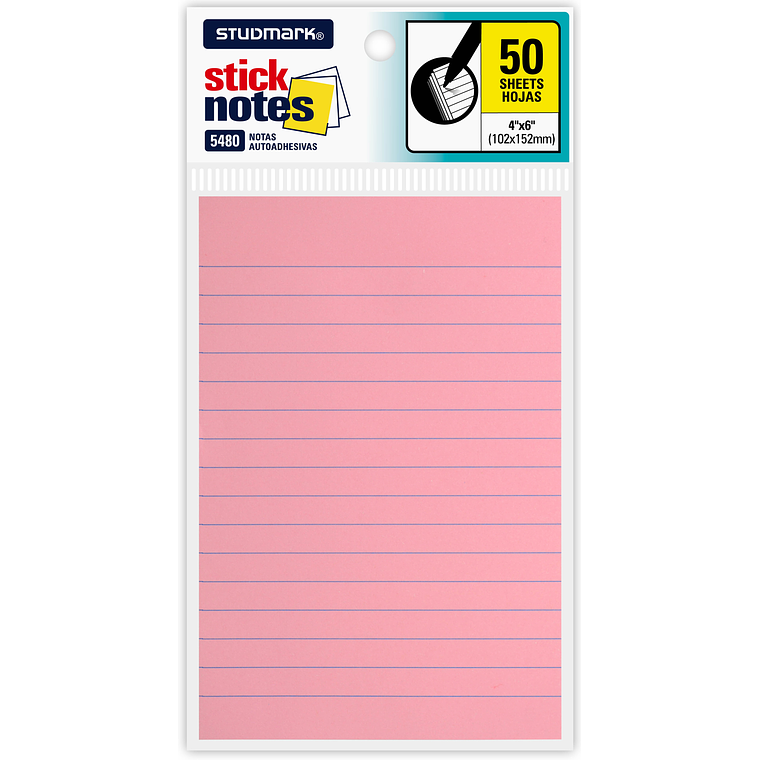 Notas adhesivas rayadas Studmark 102 x 152mm 3