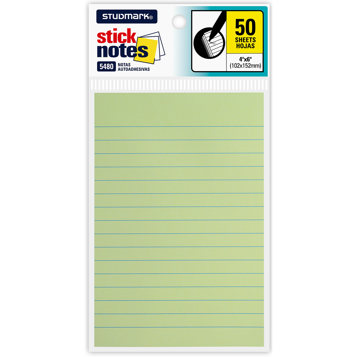 Notas adhesivas rayadas Studmark 102 x 152mm 4