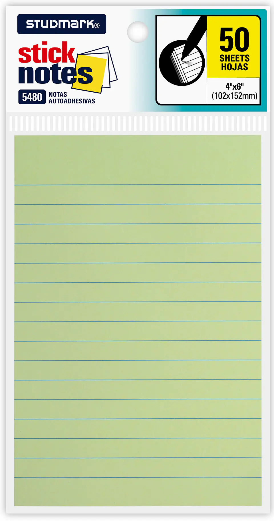 Notas adhesivas rayadas Studmark 102 x 152mm 4