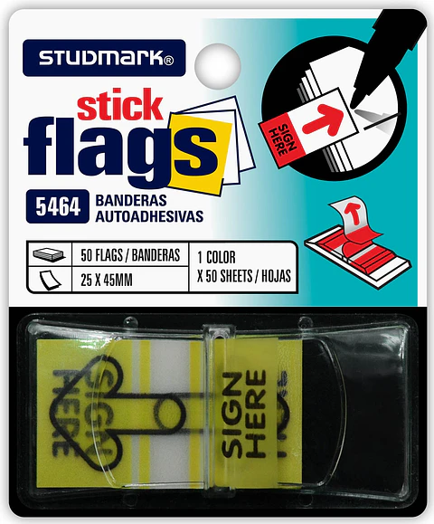Banderias Studmark "Sign Here" 25 x 45mm