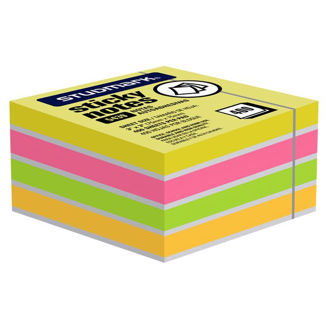 Notas adhesivas Neón multicolor 75 x 75mm 1